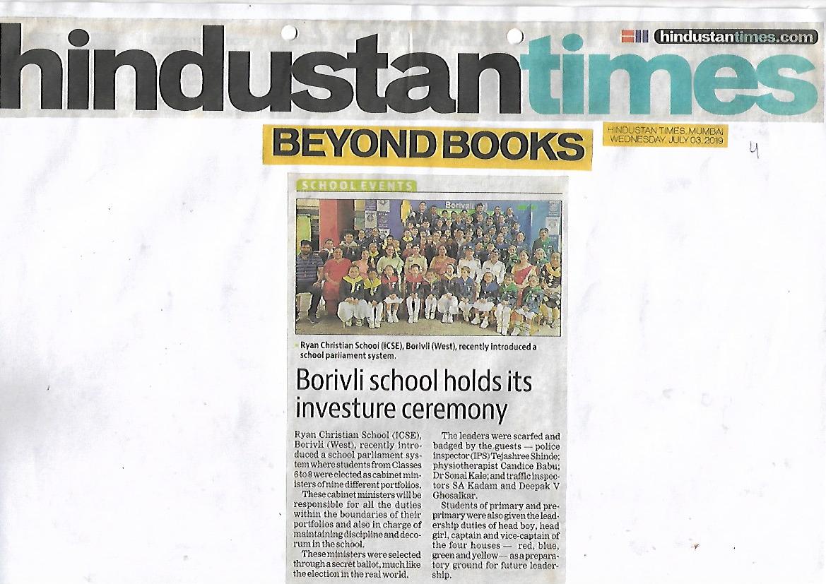 Investiture Ceremony was featured in Hindustan Times